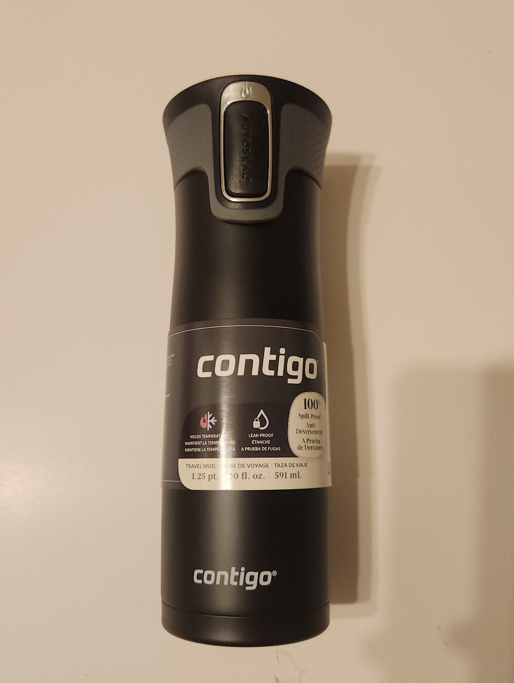 Contigo West Loop 20oz Stainless Steel Travel Mug Black Autoseal Vacuum NoSpill